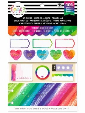 The Happy Planner Watercolor Brights 401 Piece Planner Accessory Kit